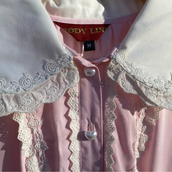 Pink Lolita Ruffled Lace-up Dress from Bodyline Tokyo Japan Harajuku Kawaii - Picture 3 of 10